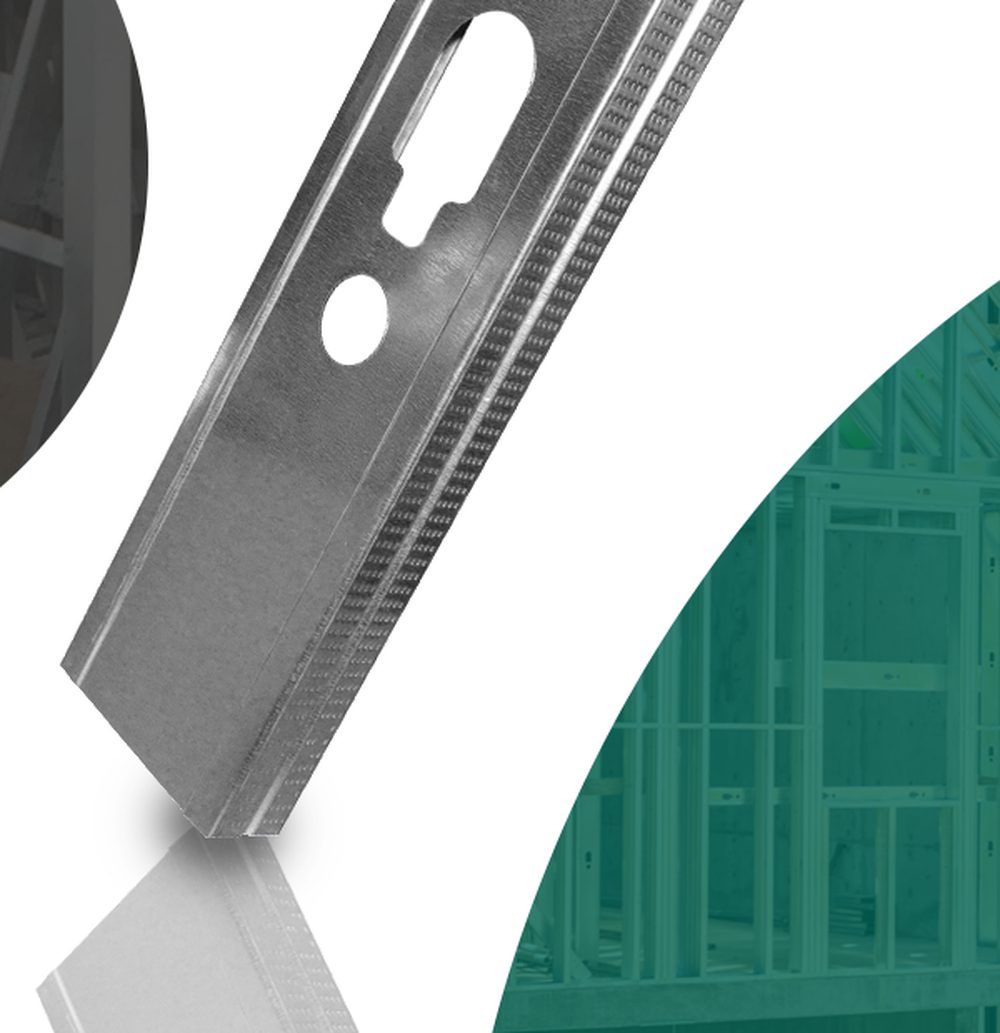 Close-up of a Platinum Plus steel stud profile
